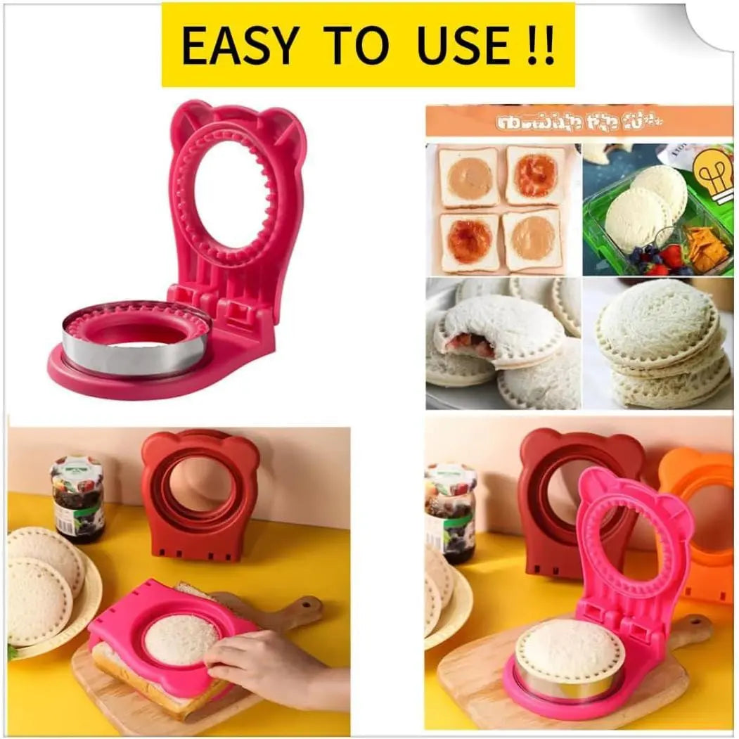 Crustless Sandwich Maker Sealer Cutter – Kitchen Utensils, Kitchen Gadgets, Double-Side Sealing for Snug Bites, Makes PB&J, Meat-Veggie or Pastries with Creative Fillings, Money-Saving Tool, Make Pb&J, Meat-Veggie, Or Pastries