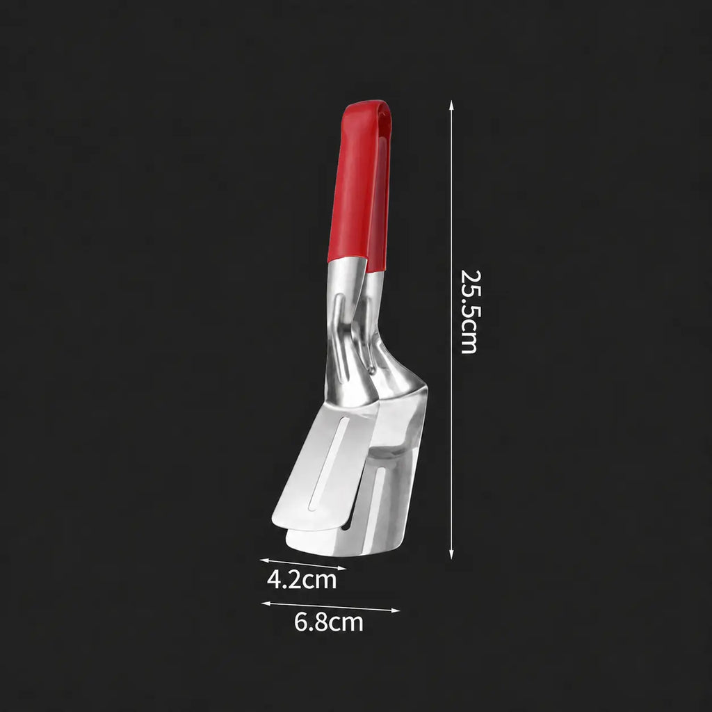 Stainless Steel Multi-Functional Steak Spatula Clamp, Kitchen Cooking Tongs for Fried Steak, Grill Use
