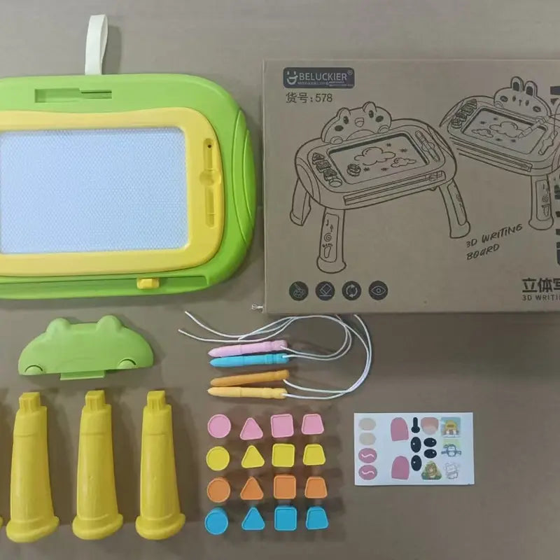 1pc Children's Educational Drawing Board Toy, Graffiti Doodle Writing Board, Erasable Colorful Painting Table, Cartoon Early Learning Toy, Sketching Toy for Kids Ages 3-5, Reusable Learning Tool, Easter, Christmas, and Birthday Gift