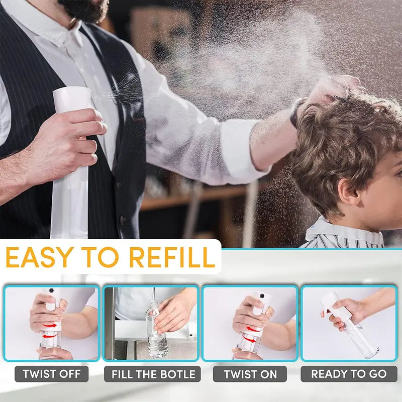 Clear Multifunctional Ergonomic Design Water Spray Bottle, Styler Spray Bottle, Clean Ultra Fine Continuous Mist