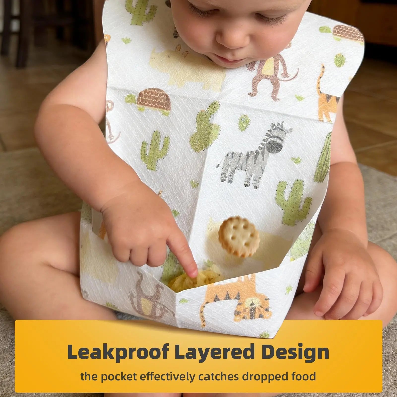 10/30pcs Disposable Bibs-Individually Packaged,Soft, Leak Proof and Convenient, disposable bibs for toddlers