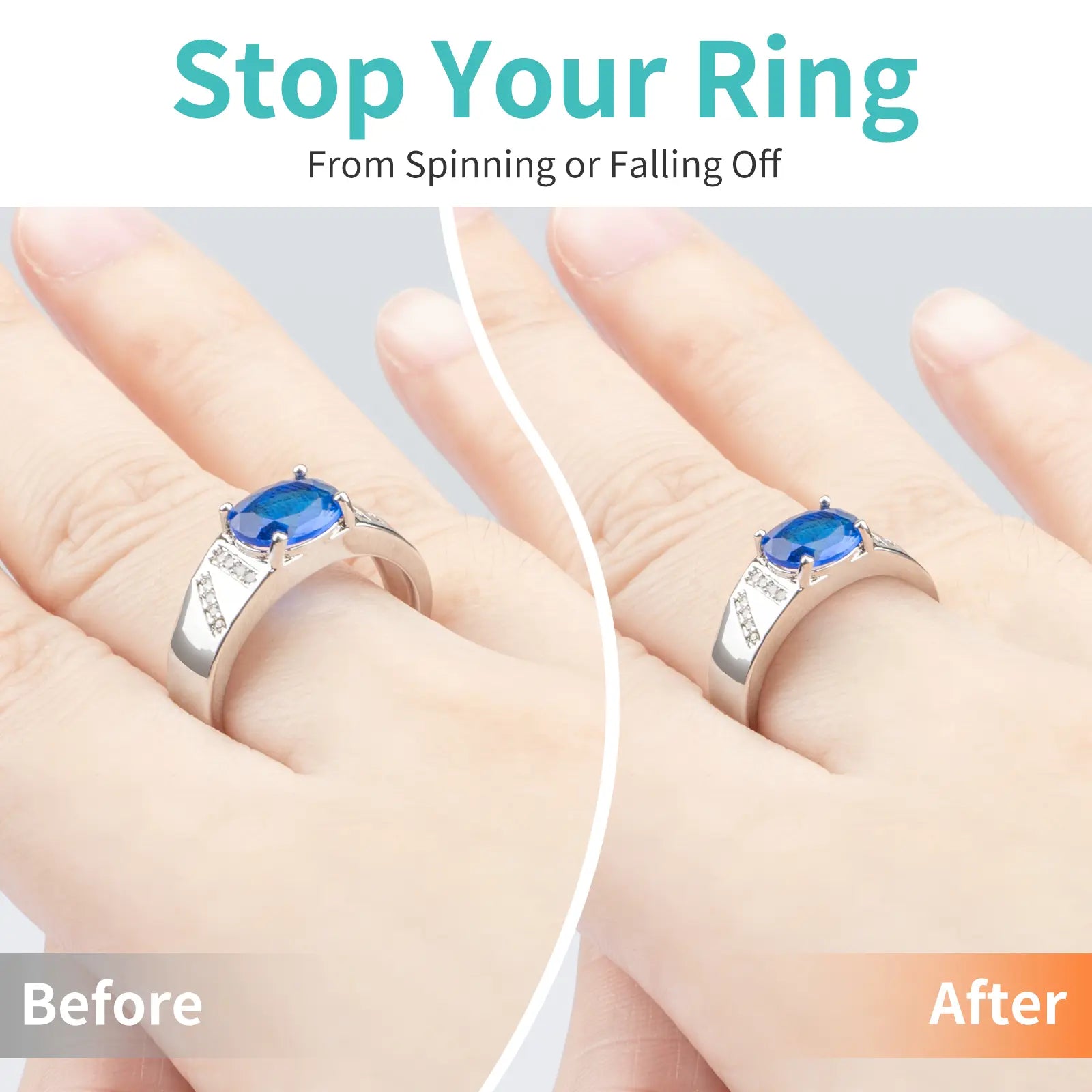 8 Sizes Invisible Ring Adjuster, Soft Silicone Ring Sizer for Loose Rings, Comfortable Ring Spacer Fits Most Women's & Men's Rings