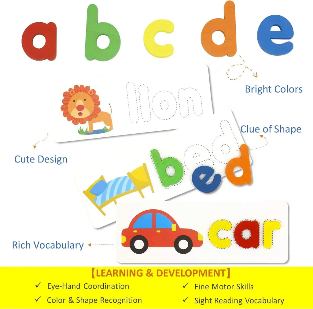 See and Spell Learning Toys, CVC Word Builders with Sight Words Flash Cards Kindergarten, Educational Toys for Toddler 2 3 4 Year Old Boys Girls - Gifts for Kids