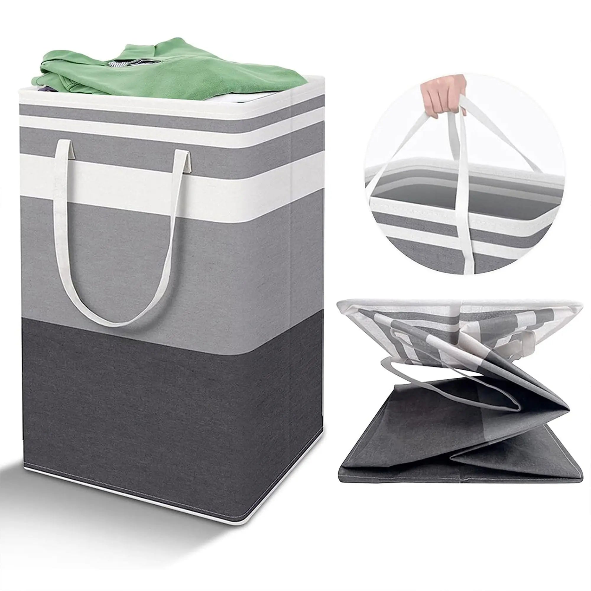 75L Freestanding Waterproof Portable Laundry Hamper - Collapsible Clothes Basket (1-Pack/2-Pack/3-Pack) with Handle Carry Ease, Multi-Function Durable Home Storage Solution for Laundry Room Organization, Clothes Baskets, Carry Handle