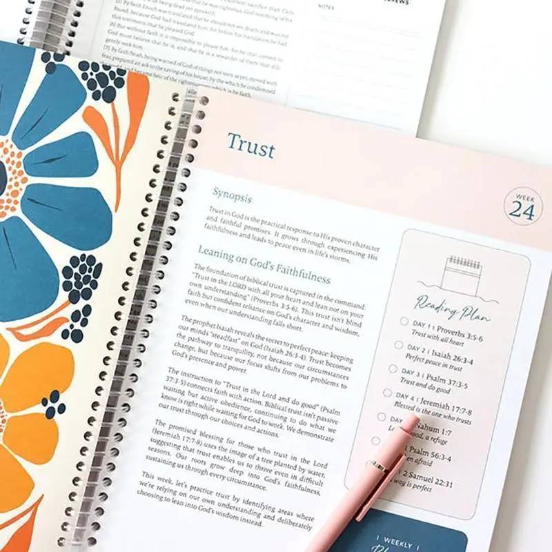 1-Year Bible Study Planner Notebook - Daily Devotional Journal, Spiral Bound Planner, Weekly Scripture & Reflection Journal for Personal Devotion, Faith Gifts 2026 | Office Accessories for Journaling,back to school,back to school haul
